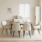 vidaXL Καρέκλες φαγητού 6 τμχ. Βελούδο Κρεμ 59 x 59,5 x 90 εκ