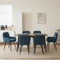 vidaXL Καρέκλες φαγητού 6 τμχ. Βελούδο Μπλε 59 x 59,5 x 90 εκ