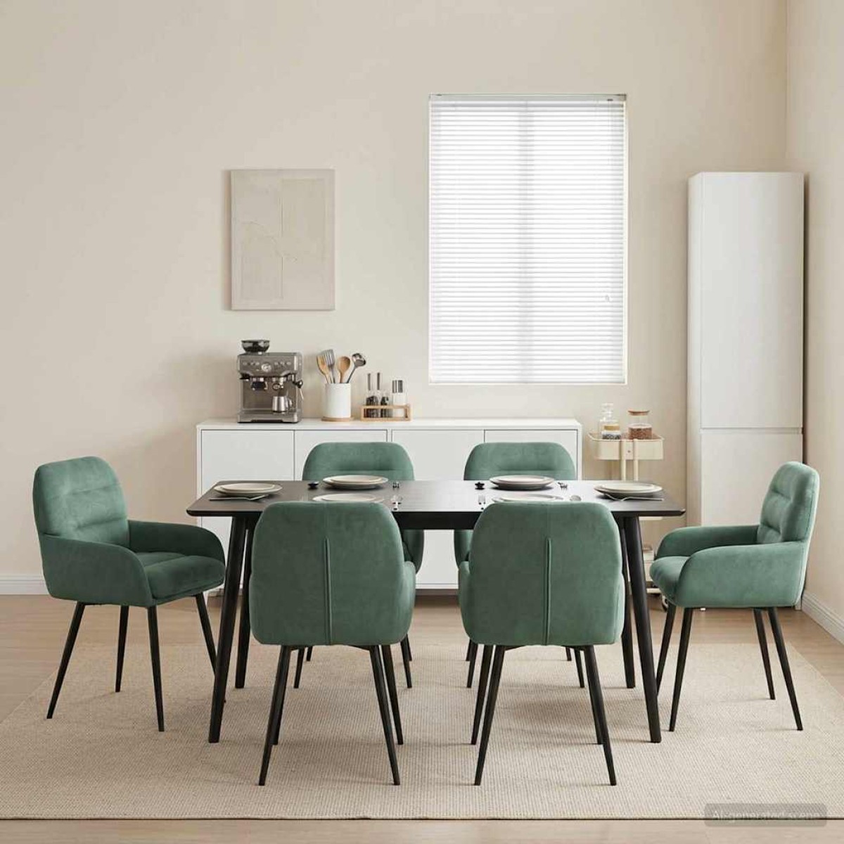 vidaXL Καρέκλες φαγητού 6 τμχ. Βελούδο Θαλασσί 59 x 59,5 x 90 εκ