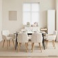 vidaXL Καρέκλες φαγητού 6 τμχ. Μπουκλέ Κρεμ 59 x 57 x 85 εκ.