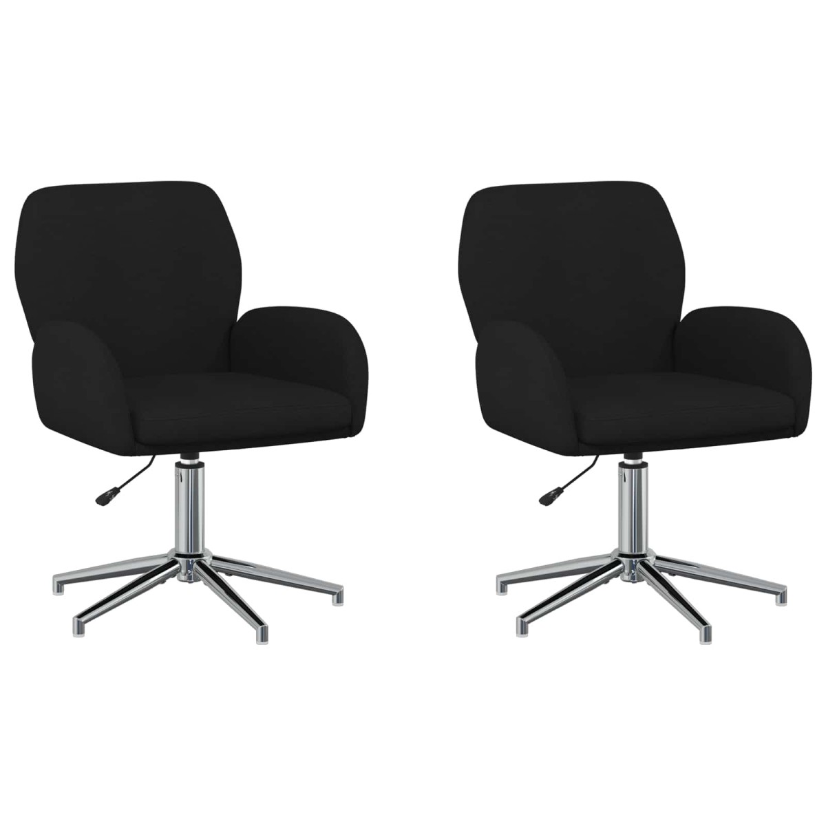 vidaXL Καρέκλες Γραφείου με Περιστροφή 2 τμχ. 54 x 58 x 90 εκ. Μαύρο