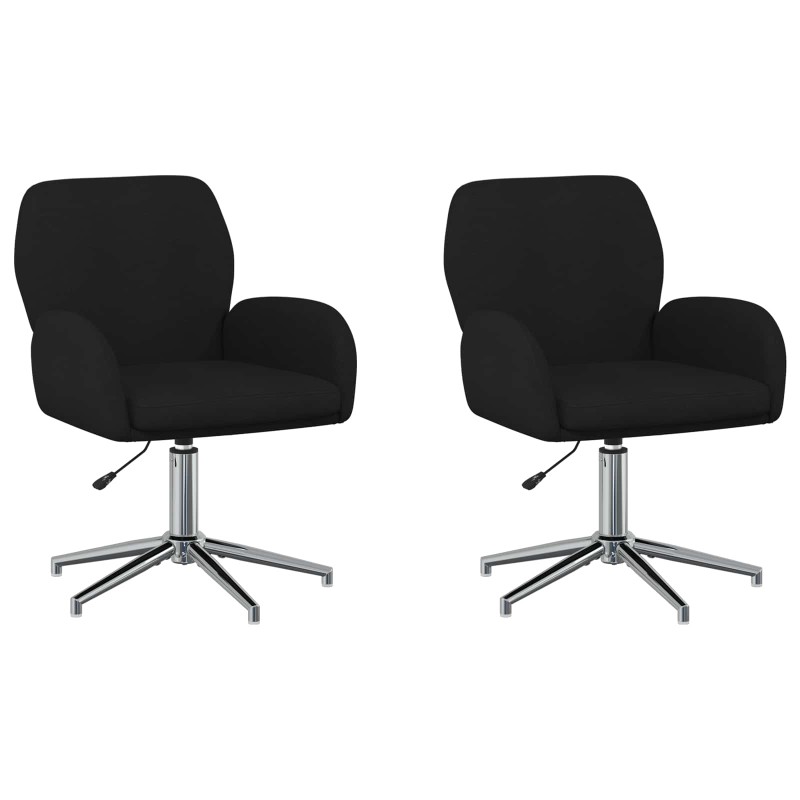vidaXL Καρέκλες Γραφείου με Περιστροφή 2 τμχ. 54 x 58 x 90 εκ. Μαύρο