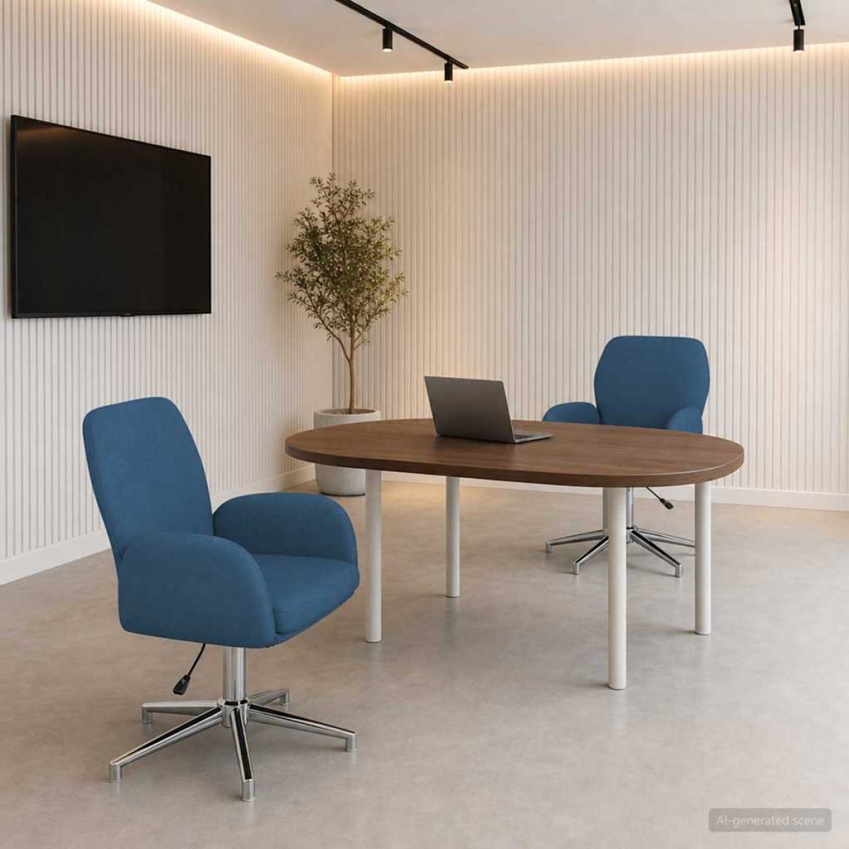 vidaXL Καρέκλες Γραφείου με Περιστροφή 2 τμχ. 54 x 58 x 90 εκ. Μπλε