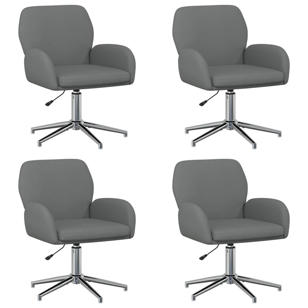 vidaXL Καρέκλες Γραφείου με Περιστροφή 4 τμχ. 54 x 58 x 90 εκ. Ύφασμα