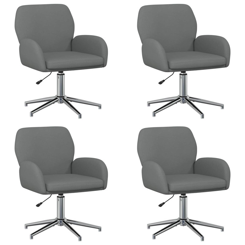 vidaXL Καρέκλες Γραφείου με Περιστροφή 4 τμχ. 54 x 58 x 90 εκ. Ύφασμα