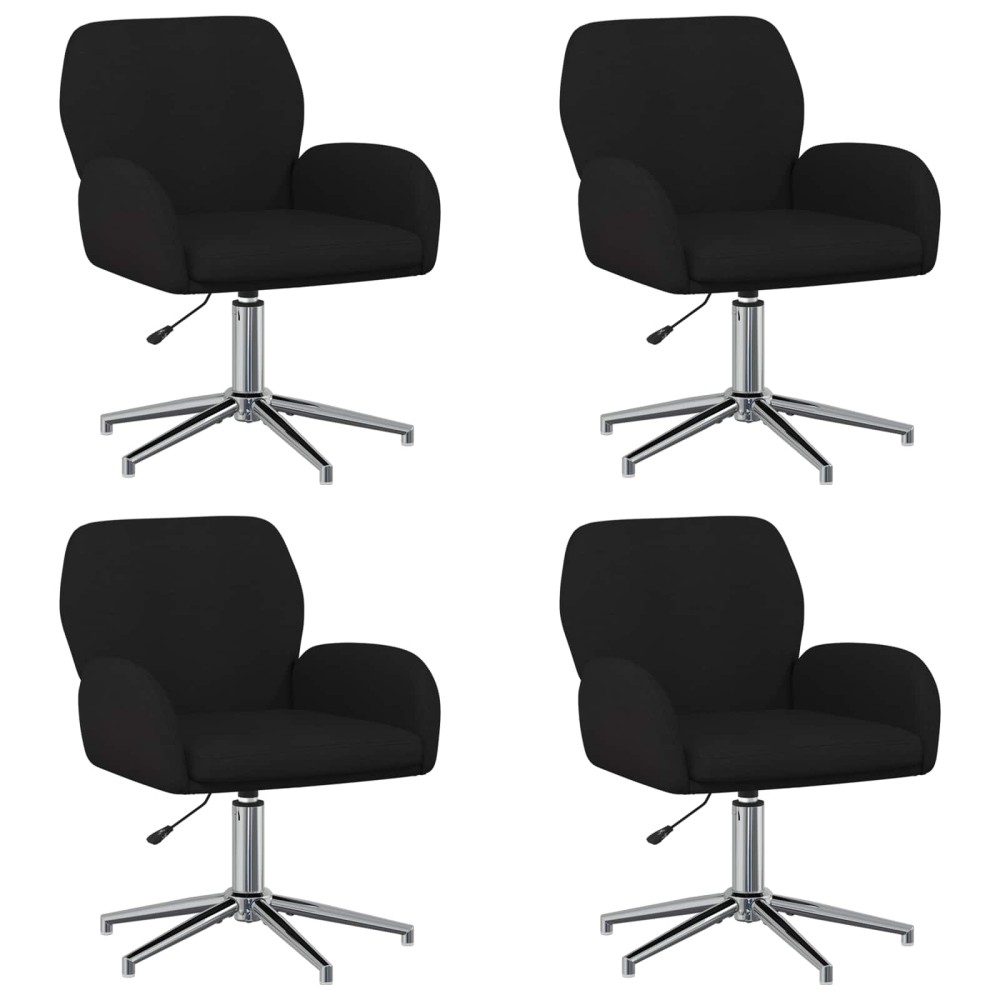 vidaXL Καρέκλες Γραφείου με Περιστροφή 4 τμχ. 54 x 58 x 90 εκ. Μαύρο