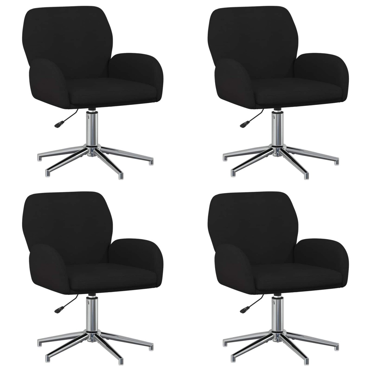vidaXL Καρέκλες Γραφείου με Περιστροφή 4 τμχ. 54 x 58 x 90 εκ. Μαύρο
