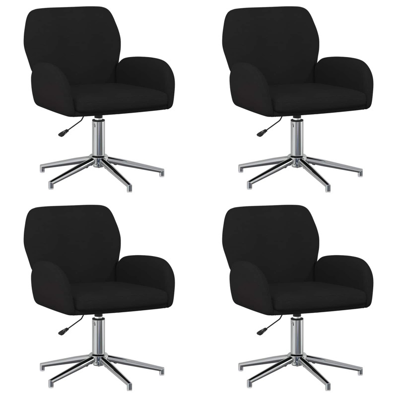 vidaXL Καρέκλες Γραφείου με Περιστροφή 4 τμχ. 54 x 58 x 90 εκ. Μαύρο