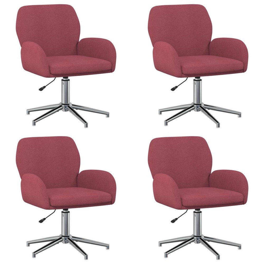 vidaXL Καρέκλες Γραφείου με Περιστροφή 4 τμχ. 54 x 58 x 90 εκ. Κόκκινο