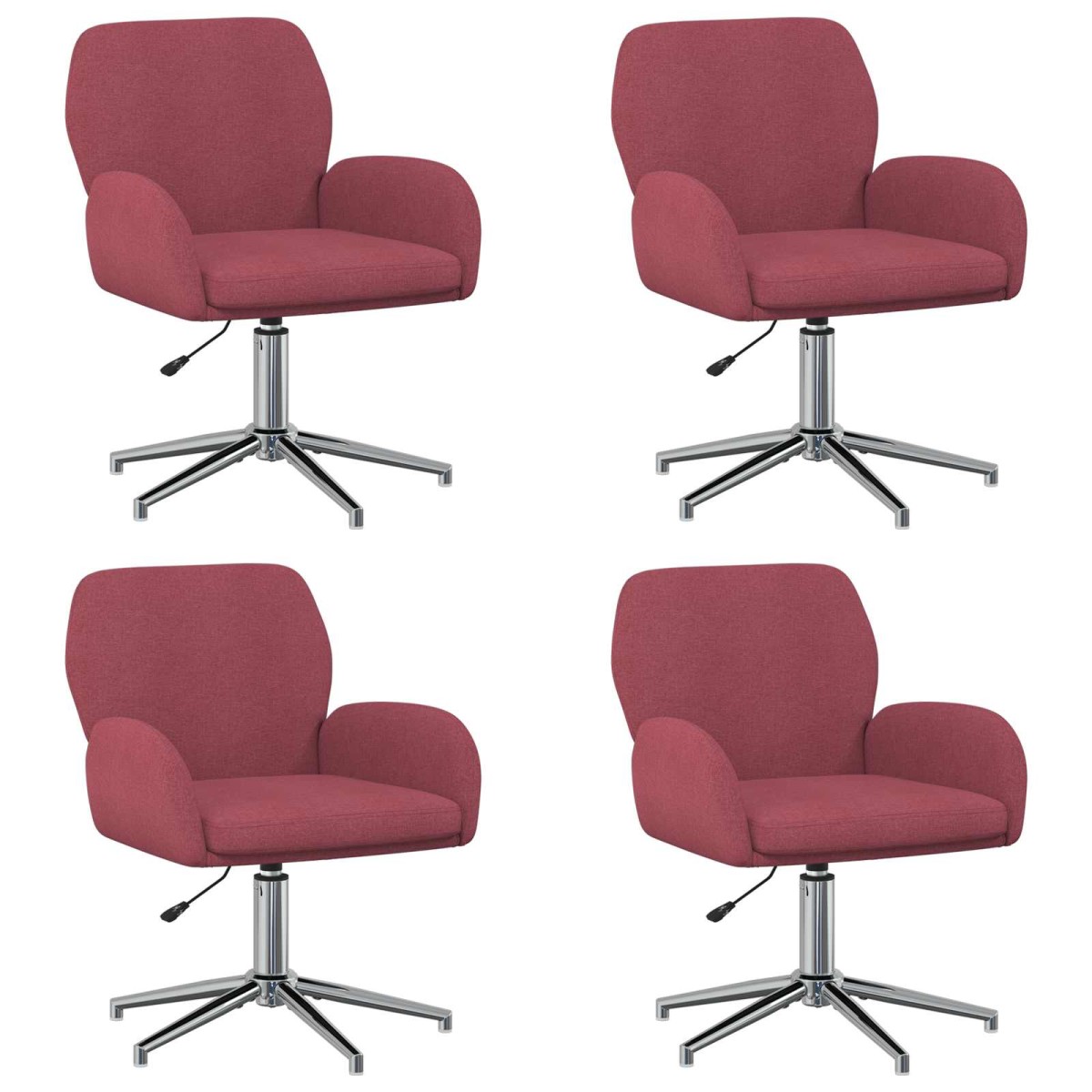 vidaXL Καρέκλες Γραφείου με Περιστροφή 4 τμχ. 54 x 58 x 90 εκ. Κόκκινο