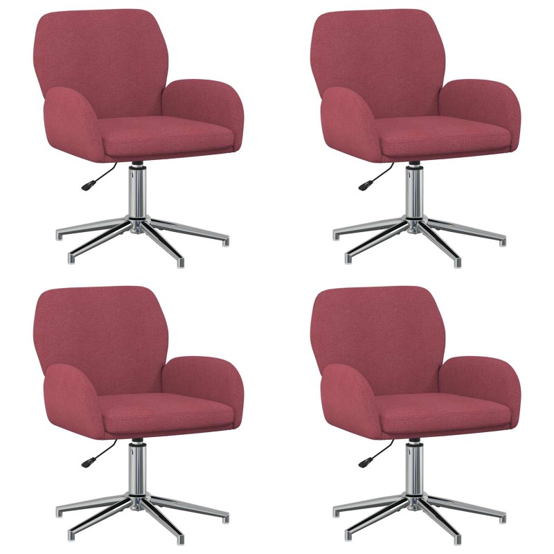 vidaXL Καρέκλες Γραφείου με Περιστροφή 4 τμχ. 54 x 58 x 90 εκ. Κόκκινο