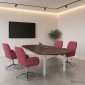 vidaXL Καρέκλες Γραφείου με Περιστροφή 4 τμχ. 54 x 58 x 90 εκ. Κόκκινο