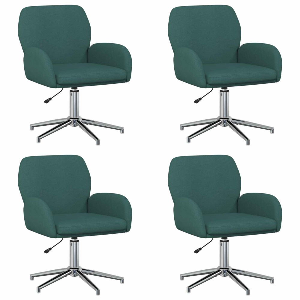 vidaXL Καρέκλες Γραφείου με Περιστροφή 4 τμχ. 54 x 58 x 90 εκ. Ύφασμα
