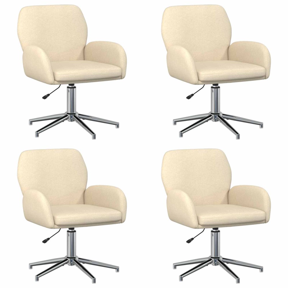 vidaXL Καρέκλες Γραφείου με Περιστροφή 4 τμχ. 54 x 58 x 90 εκ. Κρεμ