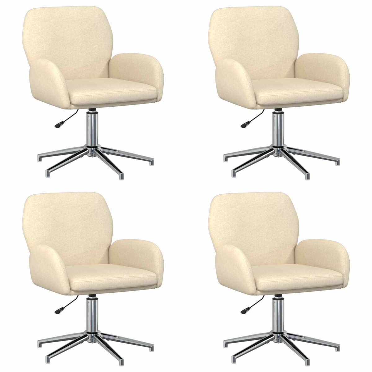 vidaXL Καρέκλες Γραφείου με Περιστροφή 4 τμχ. 54 x 58 x 90 εκ. Κρεμ