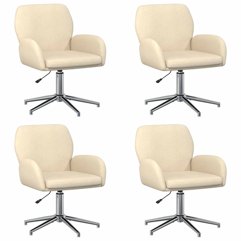vidaXL Καρέκλες Γραφείου με Περιστροφή 4 τμχ. 54 x 58 x 90 εκ. Κρεμ