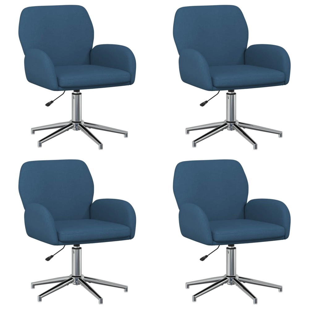 vidaXL Καρέκλες Γραφείου με Περιστροφή 4 τμχ. 54 x 58 x 90 εκ. Μπλε