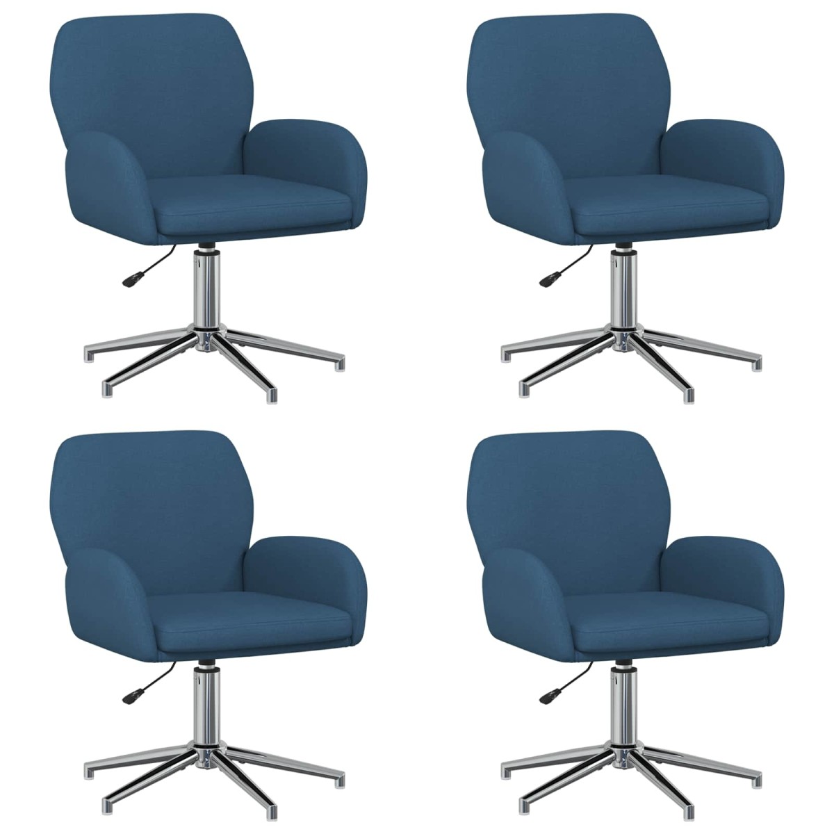 vidaXL Καρέκλες Γραφείου με Περιστροφή 4 τμχ. 54 x 58 x 90 εκ. Μπλε