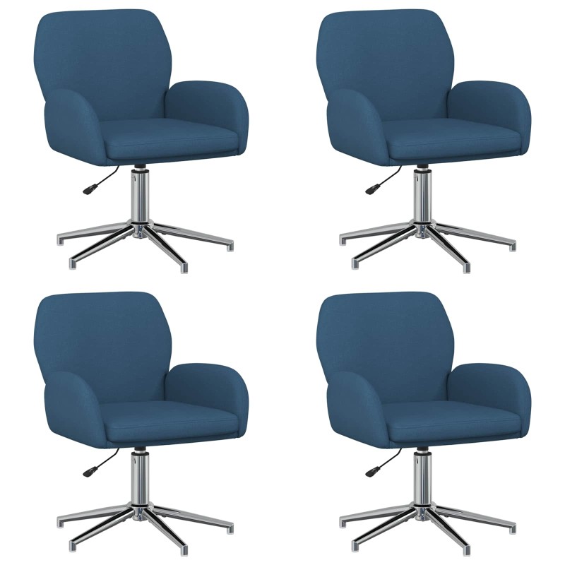vidaXL Καρέκλες Γραφείου με Περιστροφή 4 τμχ. 54 x 58 x 90 εκ. Μπλε