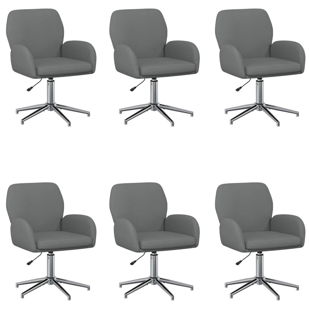 vidaXL Καρέκλες Γραφείου με Περιστροφή 6 τμχ. 54 x 58 x 90 εκ. Ύφασμα