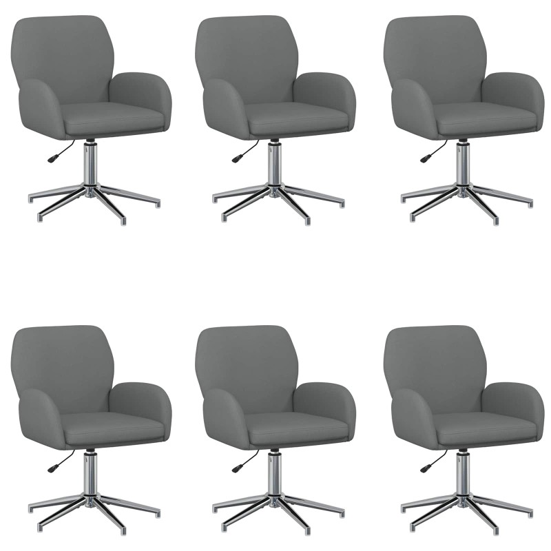 vidaXL Καρέκλες Γραφείου με Περιστροφή 6 τμχ. 54 x 58 x 90 εκ. Ύφασμα