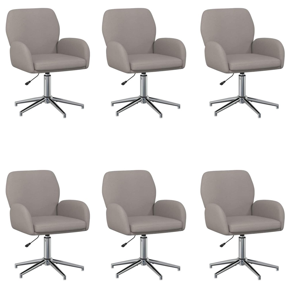 vidaXL Καρέκλες Γραφείου με Περιστροφή 6 τμχ. 54 x 58 x 90 εκ. Taupe
