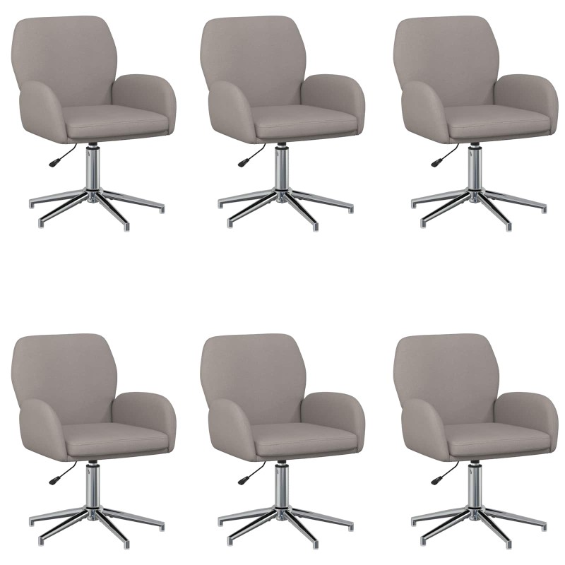 vidaXL Καρέκλες Γραφείου με Περιστροφή 6 τμχ. 54 x 58 x 90 εκ. Taupe