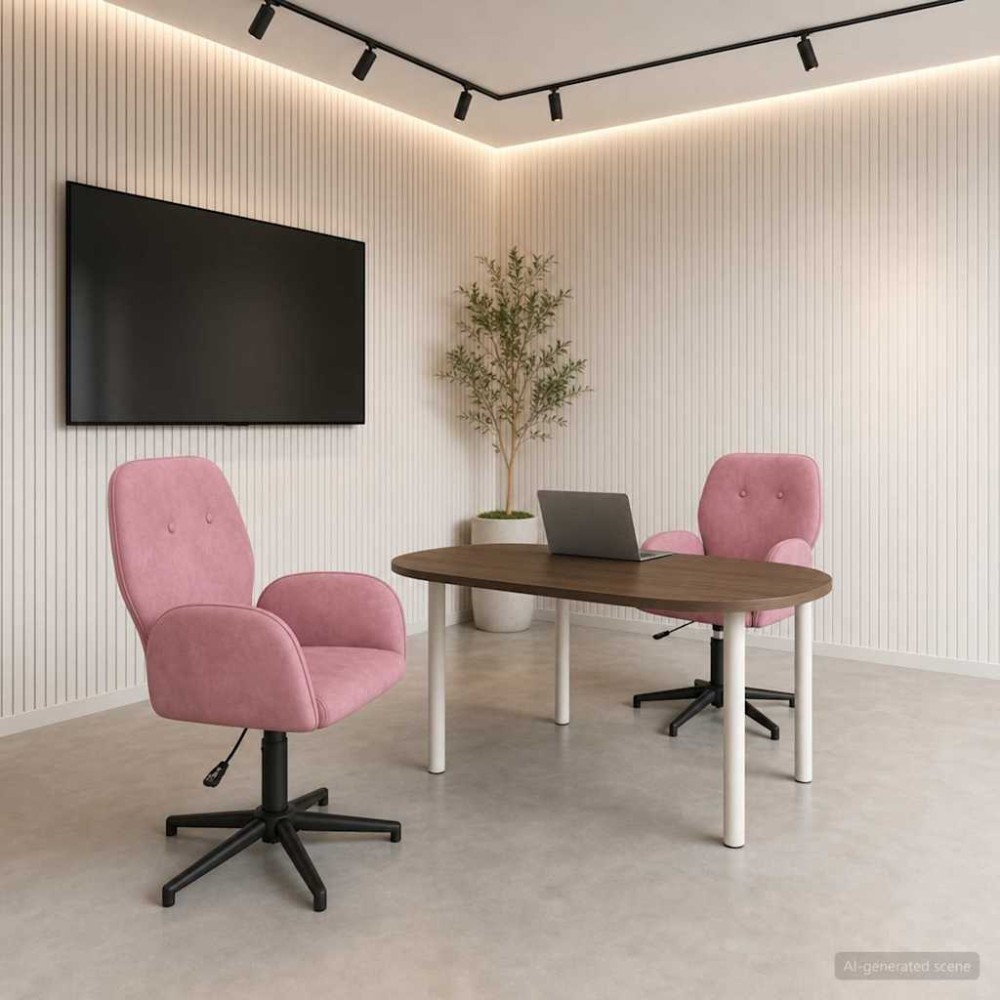 vidaXL Καρέκλες Γραφείου με Περιστροφή 2 τμχ. 54 x 55 x 90 εκ Ροζ