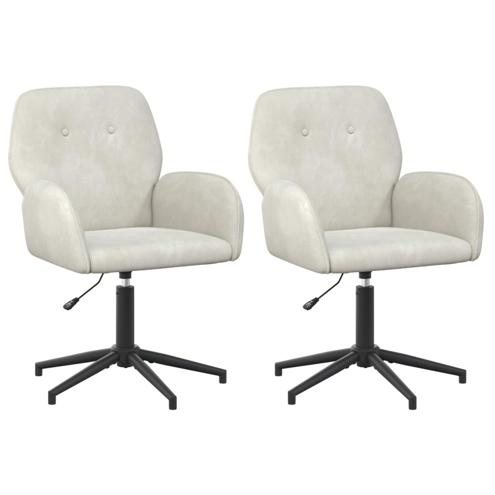 vidaXL Καρέκλες Γραφείου με Περιστροφή 2 τμχ. 54 x 55 x 90 εκ Κρεμ