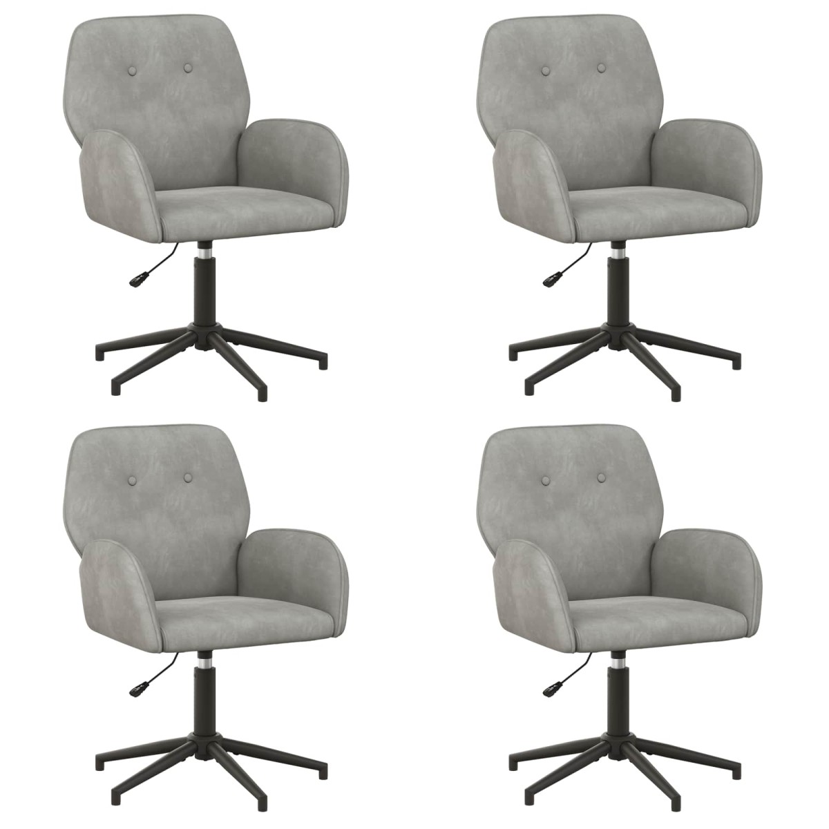 vidaXL Καρέκλες Γραφείου με Περιστροφή 4 τμχ. 54 x 55 x 90 εκ Βελούδο