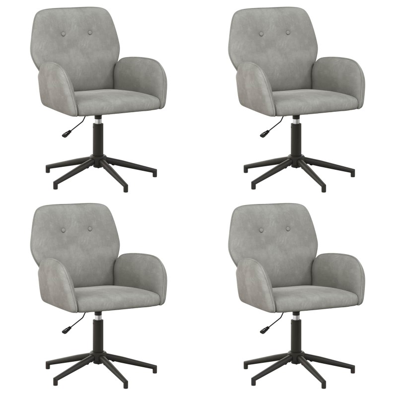 vidaXL Καρέκλες Γραφείου με Περιστροφή 4 τμχ. 54 x 55 x 90 εκ Βελούδο