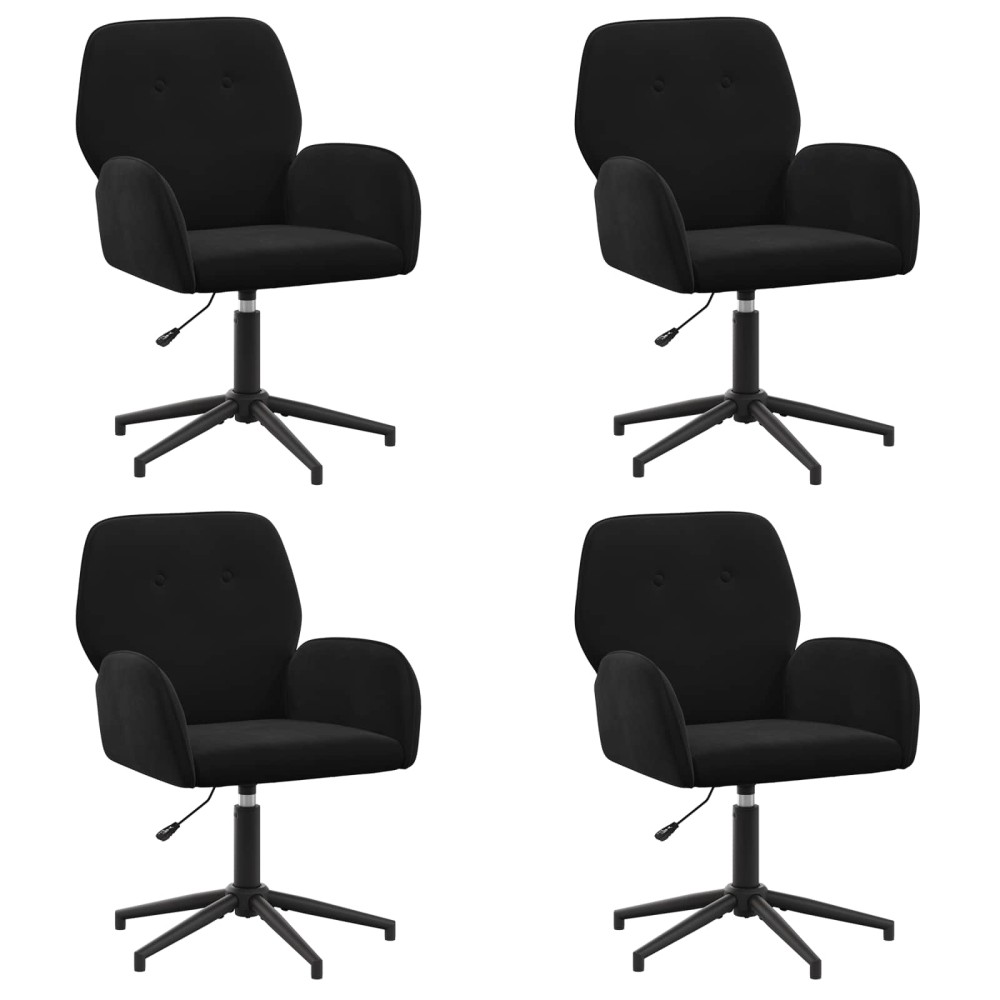 vidaXL Καρέκλες Γραφείου με Περιστροφή 4 τμχ. 54 x 55 x 90 εκ Μαύρο