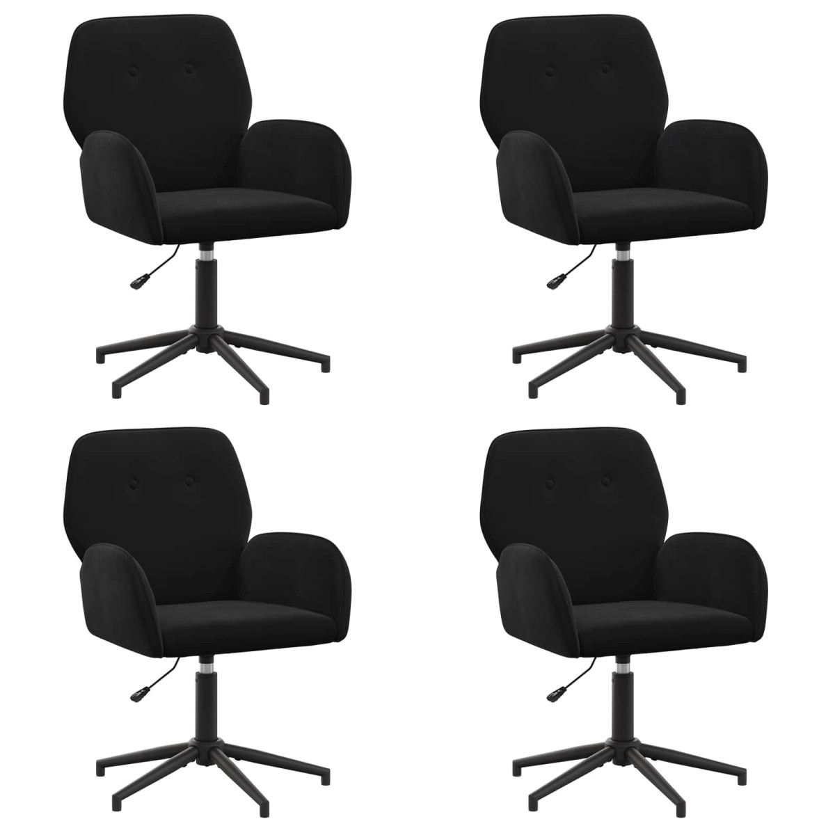 vidaXL Καρέκλες Γραφείου με Περιστροφή 4 τμχ. 54 x 55 x 90 εκ Μαύρο