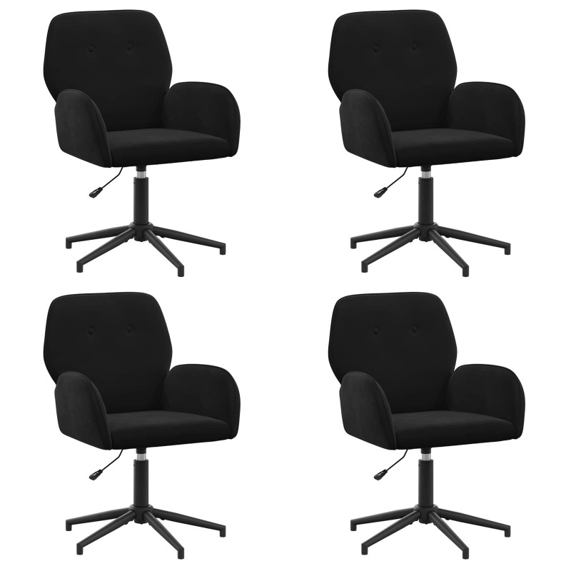 vidaXL Καρέκλες Γραφείου με Περιστροφή 4 τμχ. 54 x 55 x 90 εκ Μαύρο