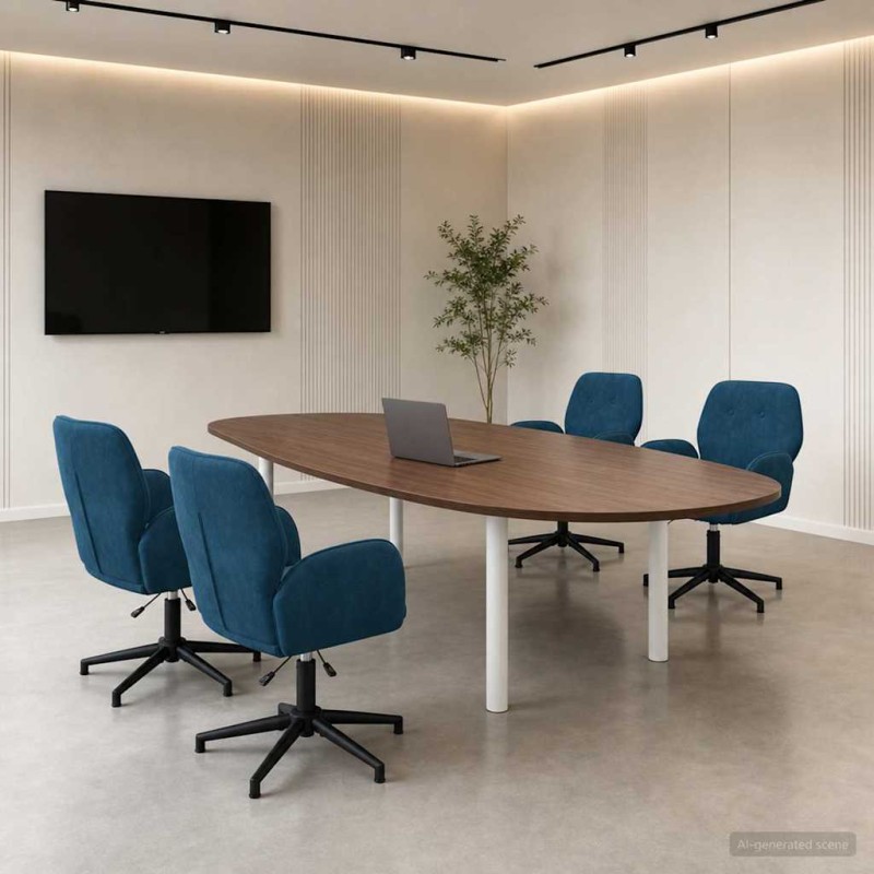 vidaXL Καρέκλες Γραφείου με Περιστροφή 4 τμχ. 54 x 55 x 90 εκ Μπλε