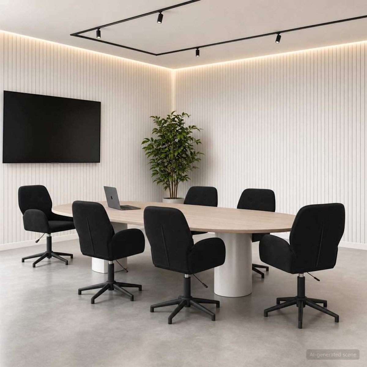 vidaXL Καρέκλες Γραφείου με Περιστροφή 6 τμχ. 54 x 55 x 90 εκ Μαύρο