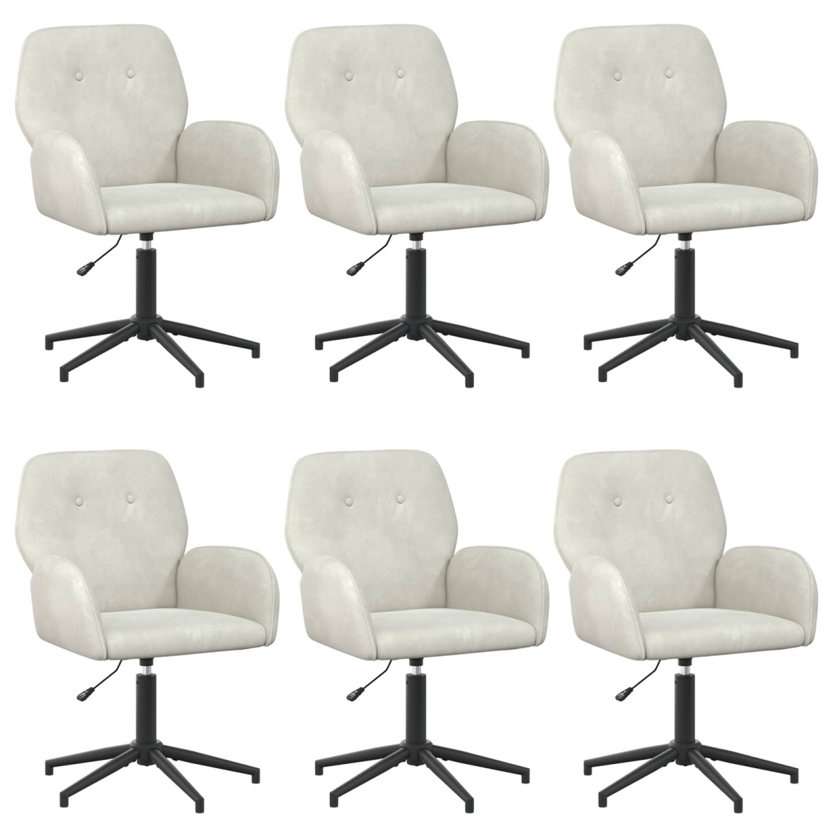 vidaXL Καρέκλες Γραφείου με Περιστροφή 6 τμχ. 54 x 55 x 90 εκ Κρεμ