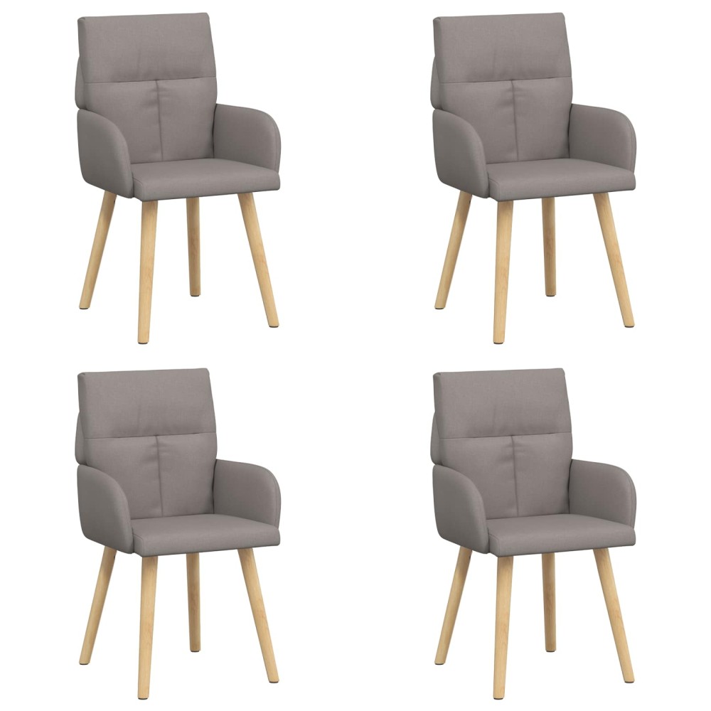 vidaXL Καρέκλες φαγητού 4 τμχ. Ύφασμα Taupe 60 x 56 x 96 εκ