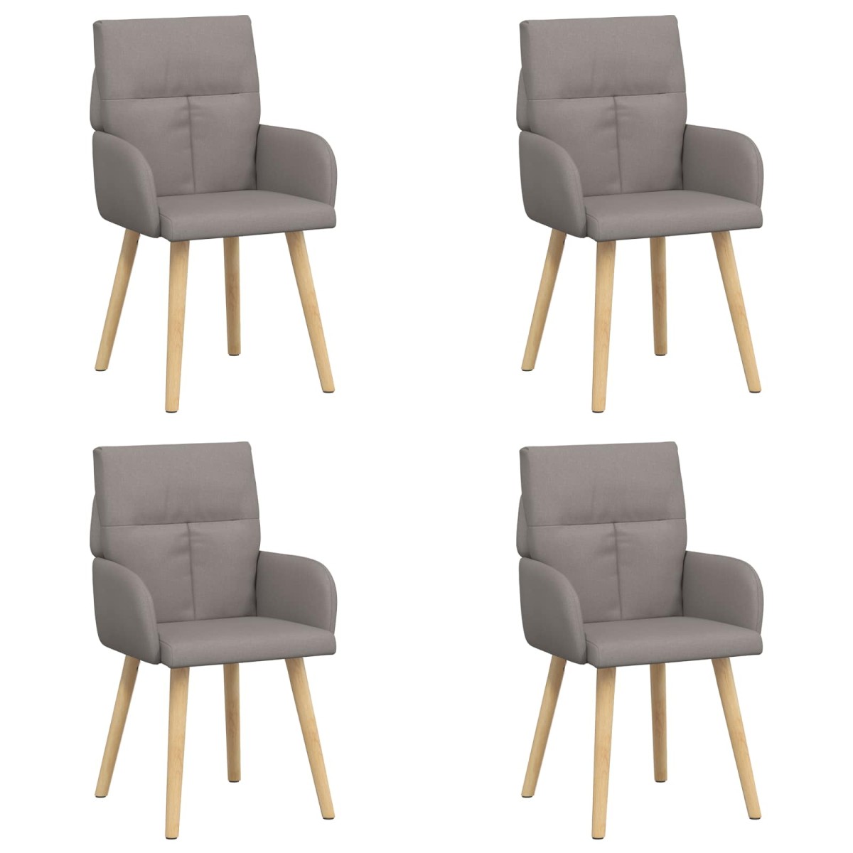 vidaXL Καρέκλες φαγητού 4 τμχ. Ύφασμα Taupe 60 x 56 x 96 εκ