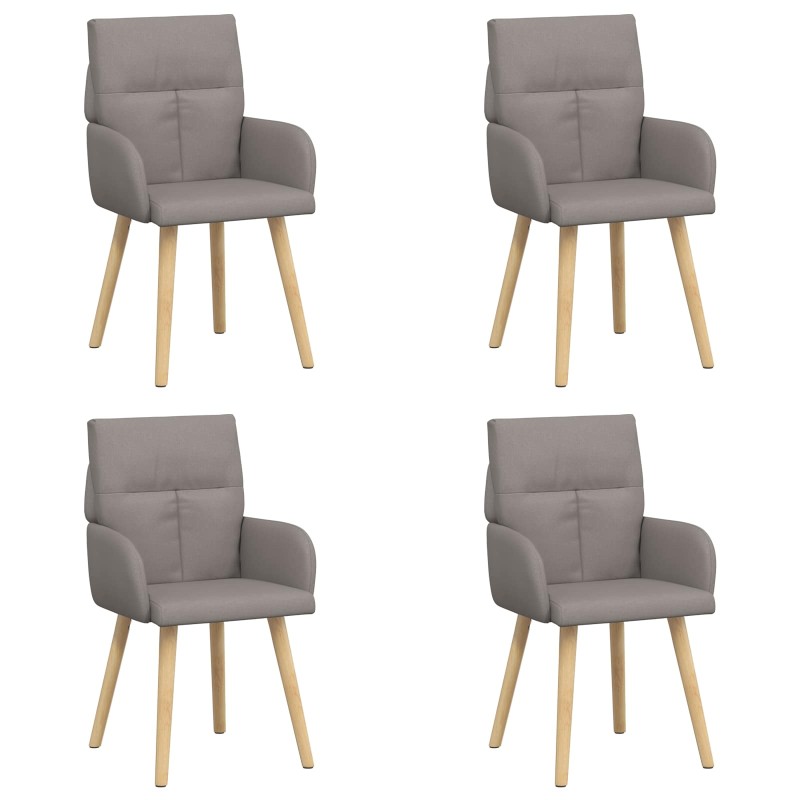 vidaXL Καρέκλες φαγητού 4 τμχ. Ύφασμα Taupe 60 x 56 x 96 εκ