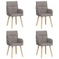 vidaXL Καρέκλες φαγητού 4 τμχ. Ύφασμα Taupe 60 x 56 x 96 εκ