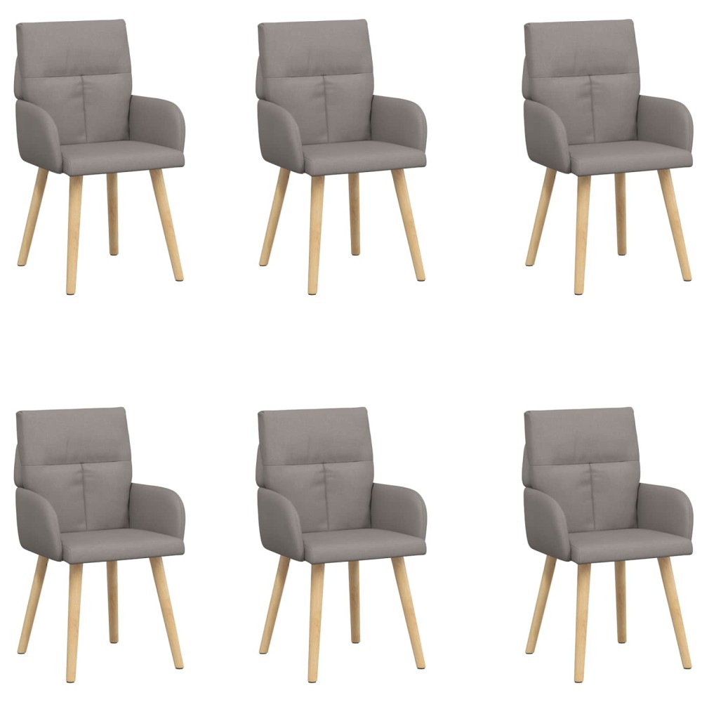 vidaXL Καρέκλες φαγητού 6 τμχ. Ύφασμα Taupe 60 x 56 x 96 εκ