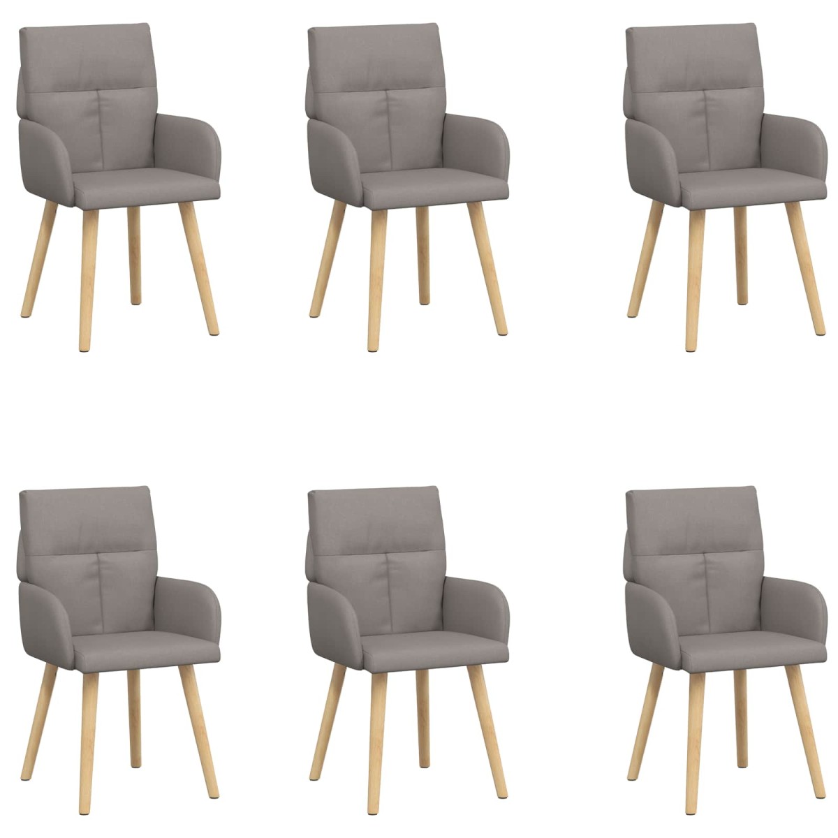 vidaXL Καρέκλες φαγητού 6 τμχ. Ύφασμα Taupe 60 x 56 x 96 εκ