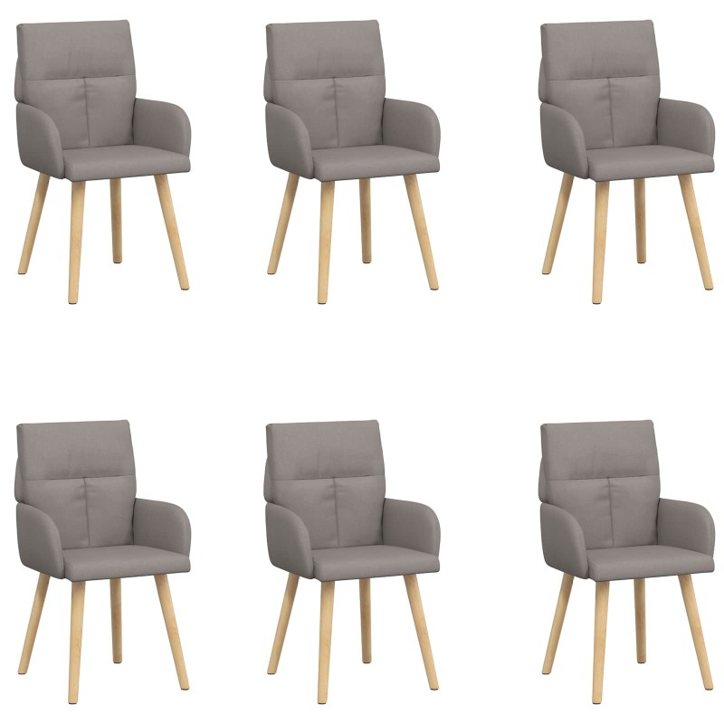 vidaXL Καρέκλες φαγητού 6 τμχ. Ύφασμα Taupe 60 x 56 x 96 εκ