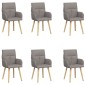 vidaXL Καρέκλες φαγητού 6 τμχ. Ύφασμα Taupe 60 x 56 x 96 εκ