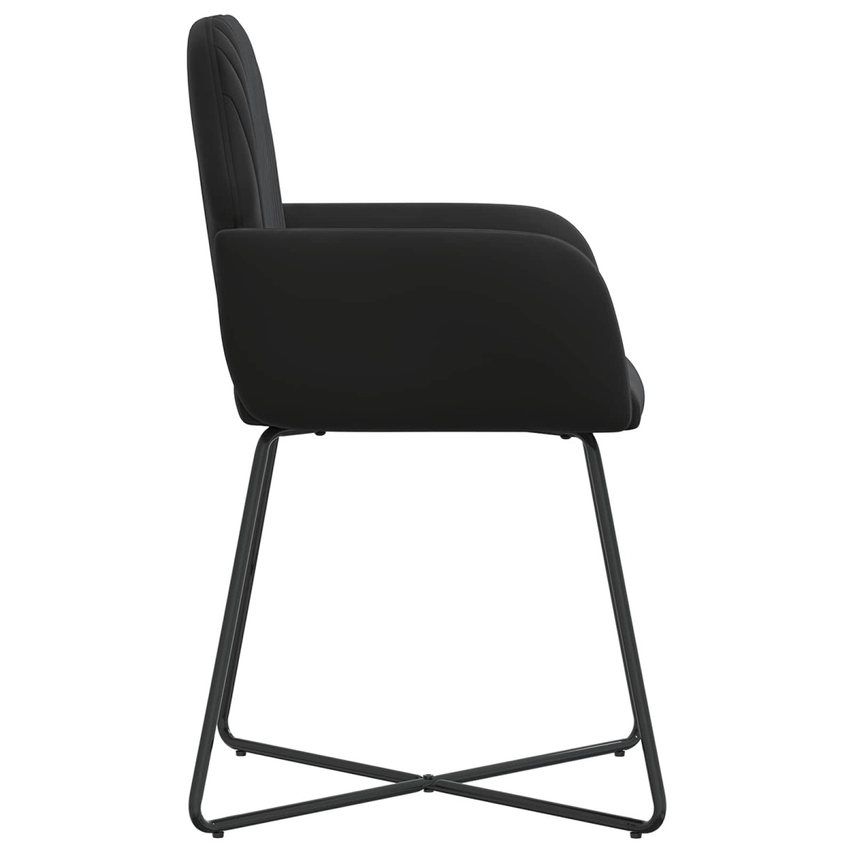 vidaXL Καρέκλες φαγητού 4 τμχ. Βελούδο Μαύρο 55 x 50 x 84 εκ.
