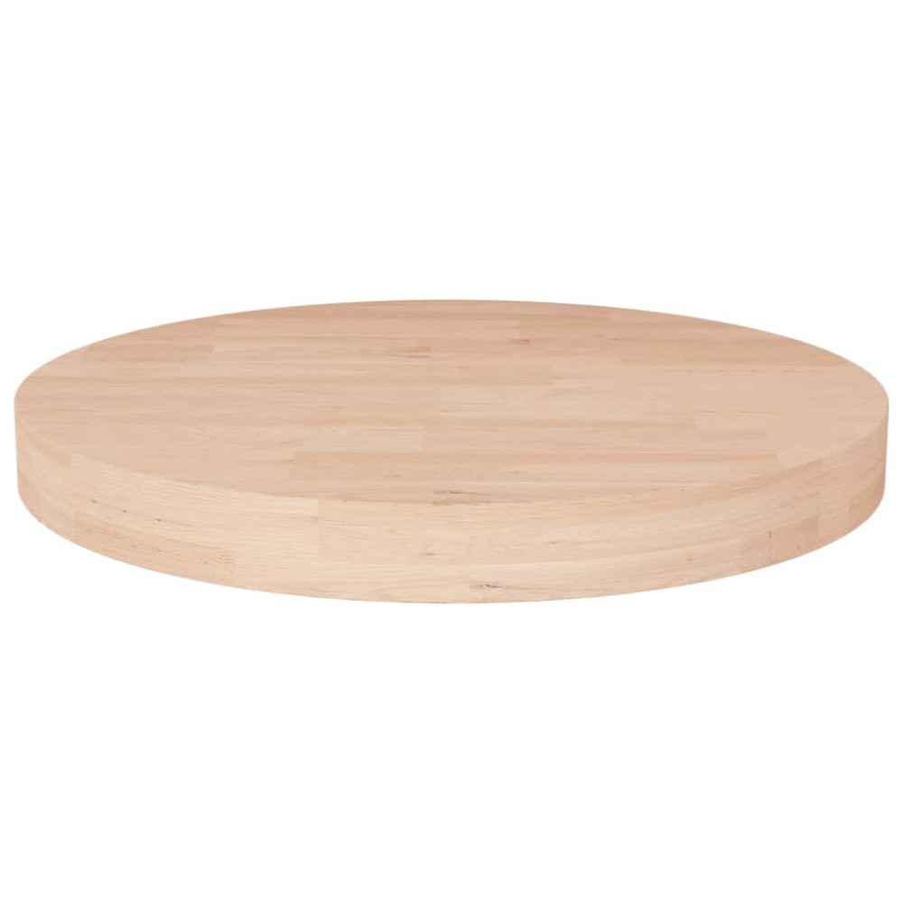 vidaXL Επιφάνεια Τραπεζιού Στρογγυλή Ø50x4 εκ. Μασίφ Ξύλο Δρυς