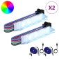 vidaXL Λωρίδα LED 2 τμχ. Μαύρο και Πολύχρωμο Χαλκός και Πλαστικό