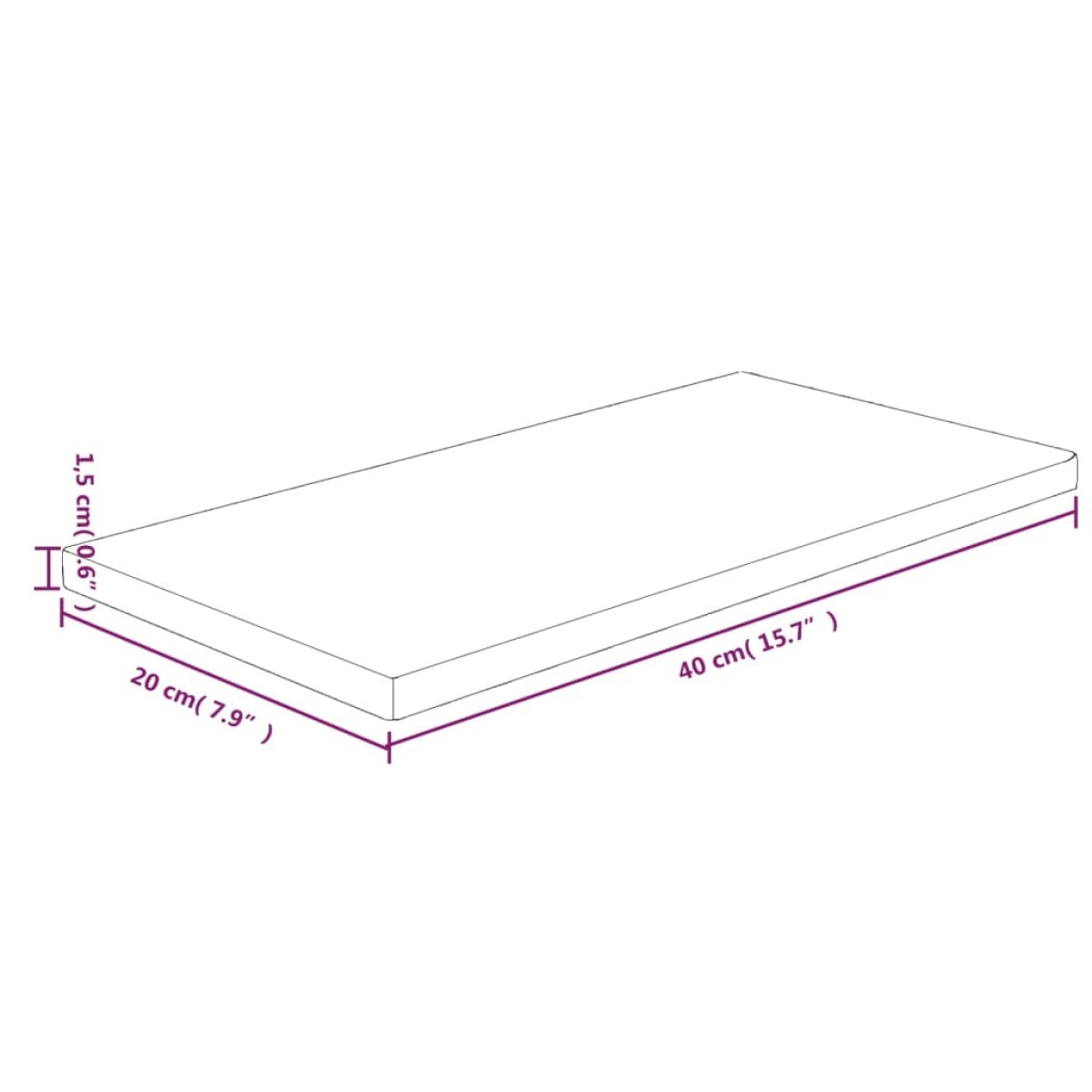 vidaXL Ράφι 40x20x1,5 εκ. από Ακατέργαστο Μασίφ Ξύλο Δρυός