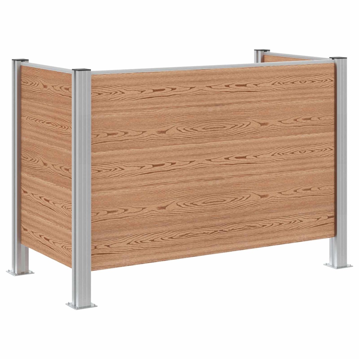 vidaXL Φράχτης Σκουπιδιών Καφέ 161 x 85 x 115 εκ Αλουμίνιο και WPC